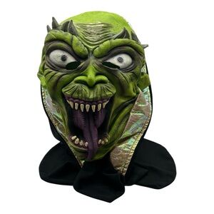 Vtg Adults SWAMP CREATURE Alien Latex Rubber Head Mask Purple Tongue Halloween